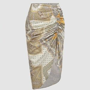 Boho Paisley Ruched Slit Midi
Skirt, Size: 2X